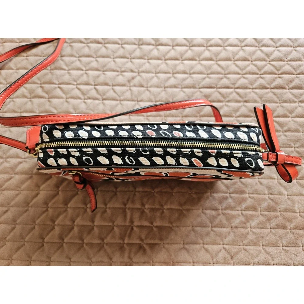 NWT Coach 25121 Poppy Floral Flower Print Scarf Crossbody w/Dust Bag, Red/Blk - Picture 13 of 13